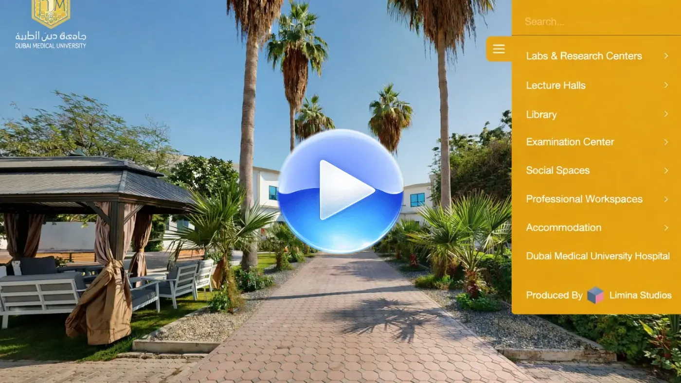 Dubai Medical University campus, interactive 3D virtual tour